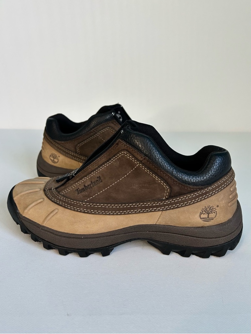 Timberland Duck Shoes Women’s 7.5 Two-Tone Leather Zip Up Like New